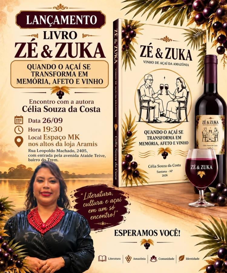 Pesquisadora lança o livro  “Zé & Zuka:  quando o açaí se transforma em memória, afeto e vinho"