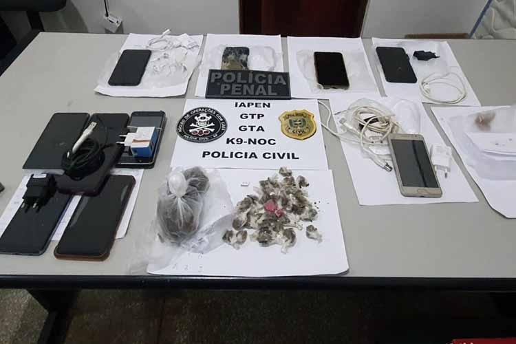 Celulares e drogas são apreendidos em pavilhão do Iapen