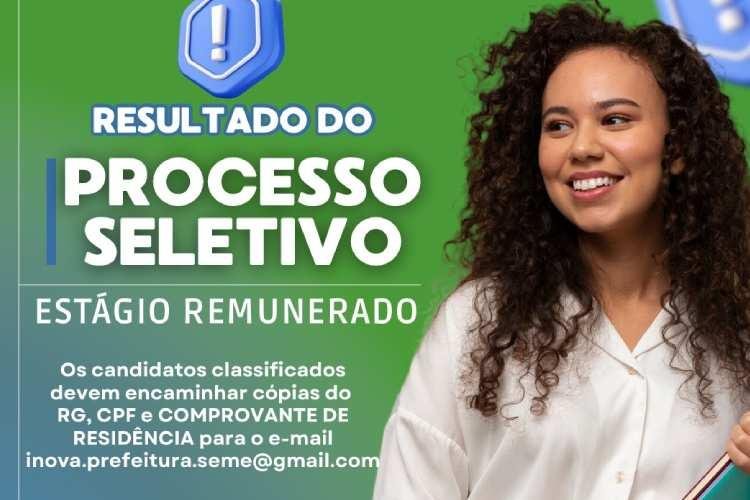 Prefeitura de Santana e Instituto Inova divulgam resultado final da seleção de estagiários
