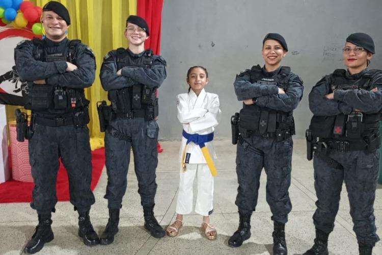 Força Tática participa da cerimônia de graduação do projeto social Judô Gambatte