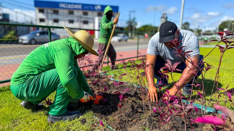 Semam realiza plantação de 2 mil mudas ornamentais no Parque Meio do Mundo