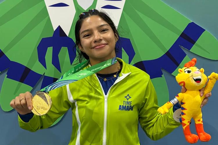 Estudante Elohanna conquista ouro no Wrestling e Time Amapá chega a três medalhas nos Jogos da Juventude