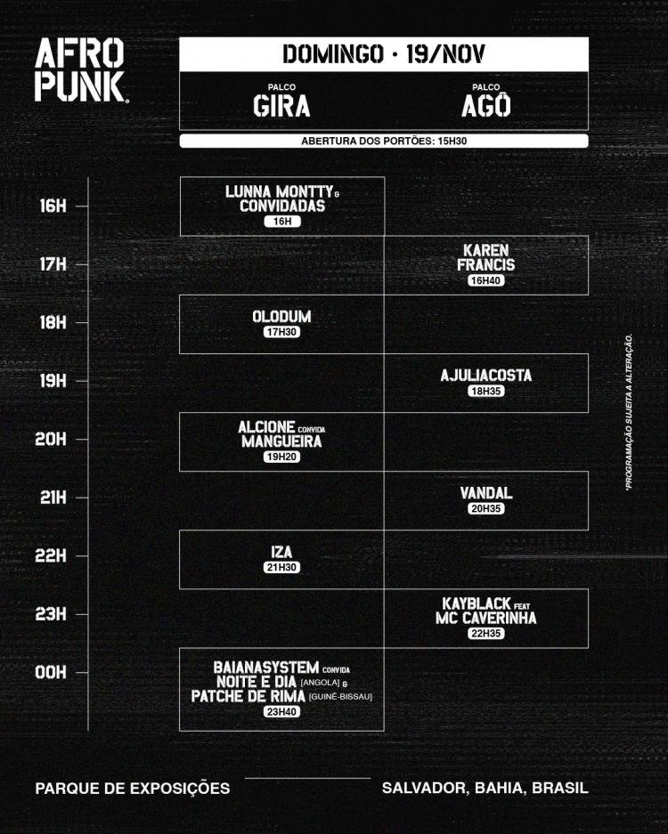 AFROPUNK Bahia anuncia os horários dos shows de sua terceira edição