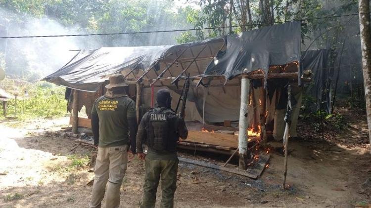 Em ação integrada, equipes do Governo do Amapá desativam oito garimpos ilegais no estado