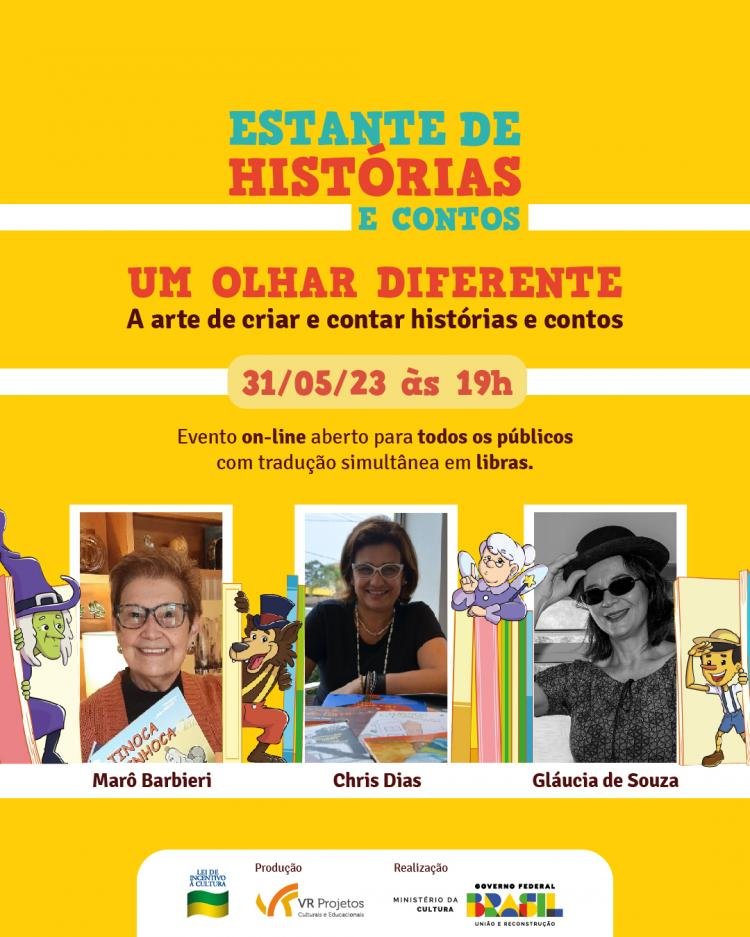 Projeto Estante de Histórias e Contos promove oficina online sobre a arte de criar e contar histórias e contos