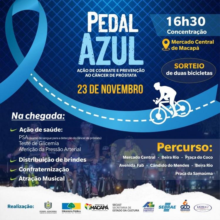 "Pedal Azul" em alusão ao combate do câncer de próstata acontece hoje em Macapá