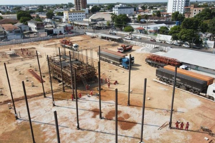 Governo do Estado inicia concretagem da laje do segundo pavimento no novo Hospital de Emergências de Macapá