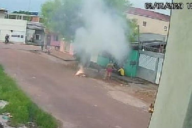Crime inusitado: Mulher é indiciada por poluição ao queimar folhas e resíduos sólidos