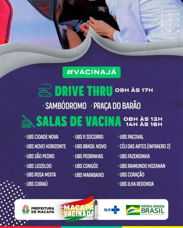 Em Macapá, vacinação contra Covid-19 para idosos a partir de 85 anos inicia no sábado (13)