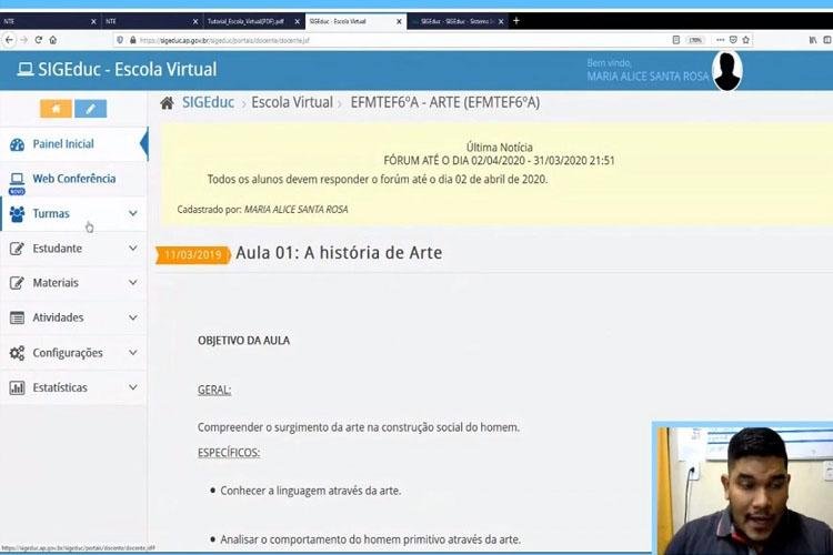 Professores recebem treinamento em plataforma digital para ministrar aulas virtuais