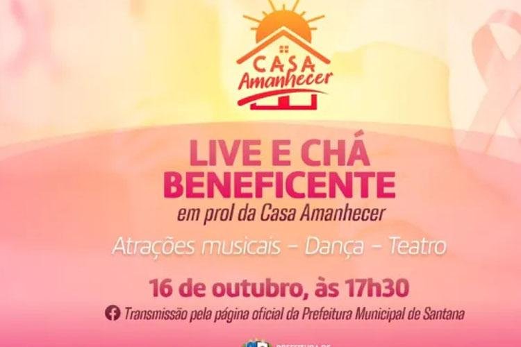 Casa Amanhecer promove live chá beneficente dia 16 de outubro