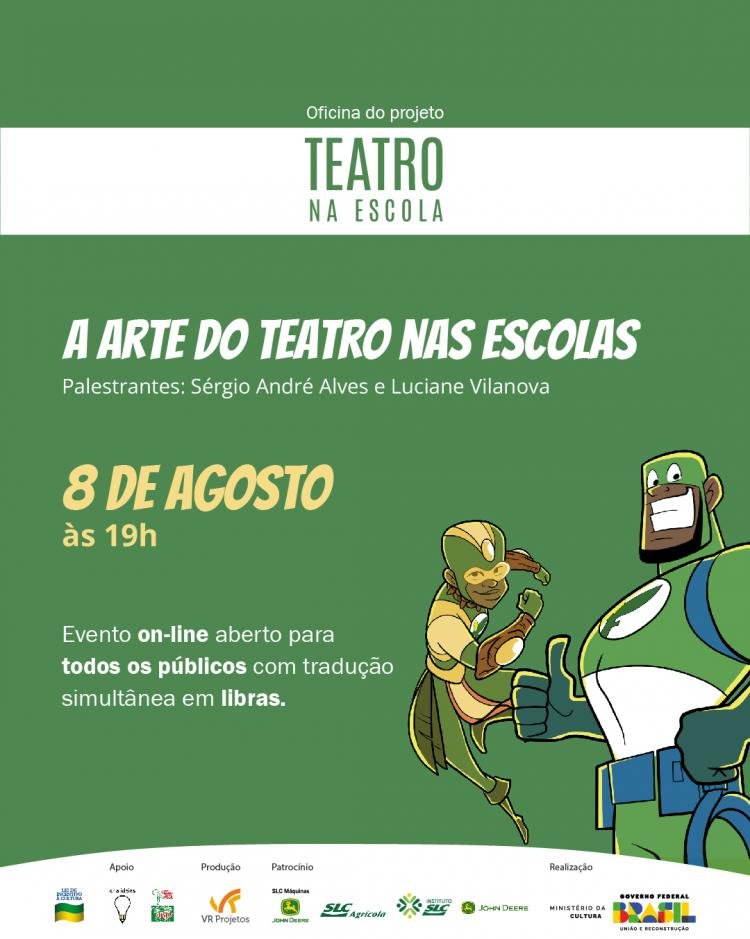 VR Projetos promove oficina online sobre teatro nas escolas públicas