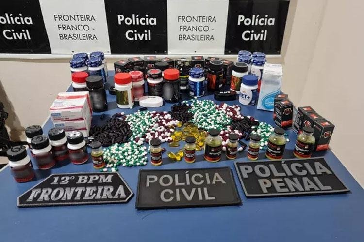 Homem é preso com 13 frascos e 3 mil comprimidos de anabolizantes em Oiapoque, no AP