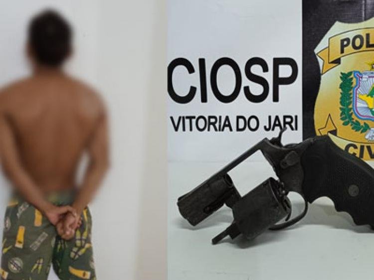 Em Vitória do Jari, operação Tânatos resulta em prisão de duas pessoas e uma arma de fogo