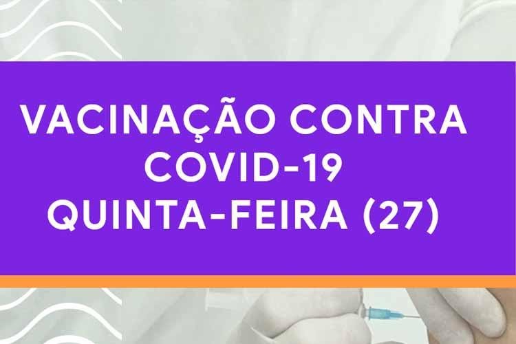 COVID-19: TRABALHADORES DA EDUCAÇÃO DE 36 A 39 ANOS SERÃO IMUNIZADOS NESTA QUINTA-FEIRA (27); CONFIRA OUTROS GRUPOS