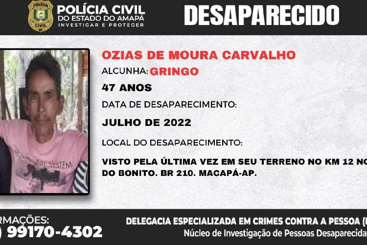 Polícia Civil solicita ajuda para encontrar homem desaparecido
