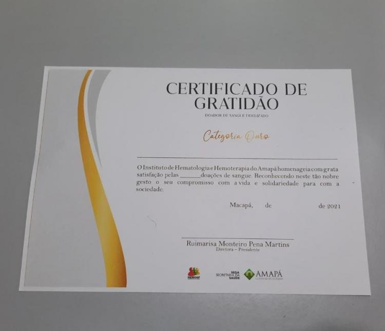 Junho Vermelho: Hemoap entregará certificado de gratidão aos doadores