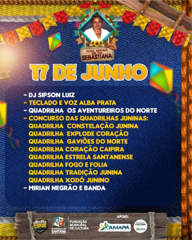 Santana Cidade Junina: 35ª edição do Arraiá da Tia Sebastiana inicia nesta sexta-feira; Confira a programação