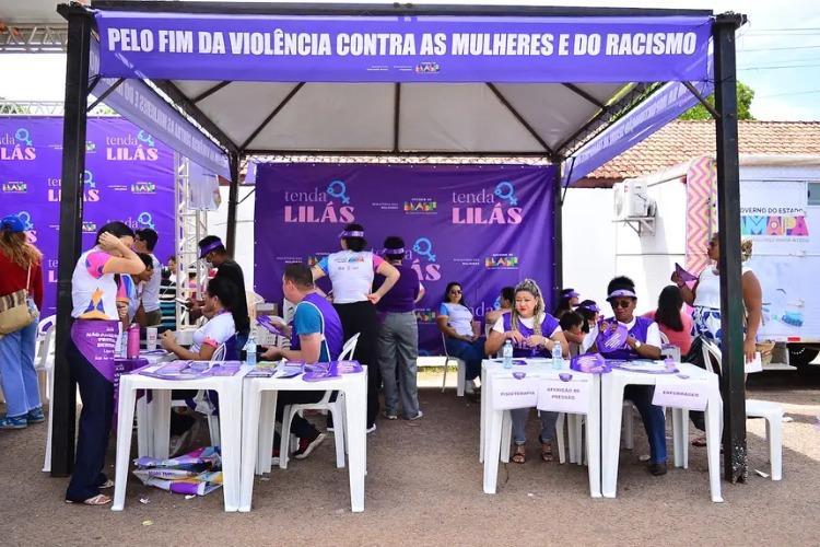 Governo do Amapá fortalece enfrentamento à violência contra a mulher com destaque para a Tenda Lilás na ação “Brasil na Rua”, em Macapá