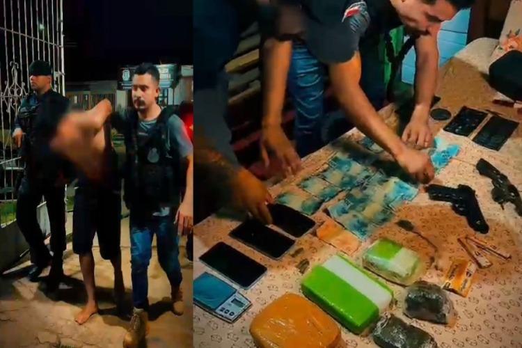 Em Laranjal do Jari, PC  apreende drogas, arma e dinheiro em ação contra o crime organizado