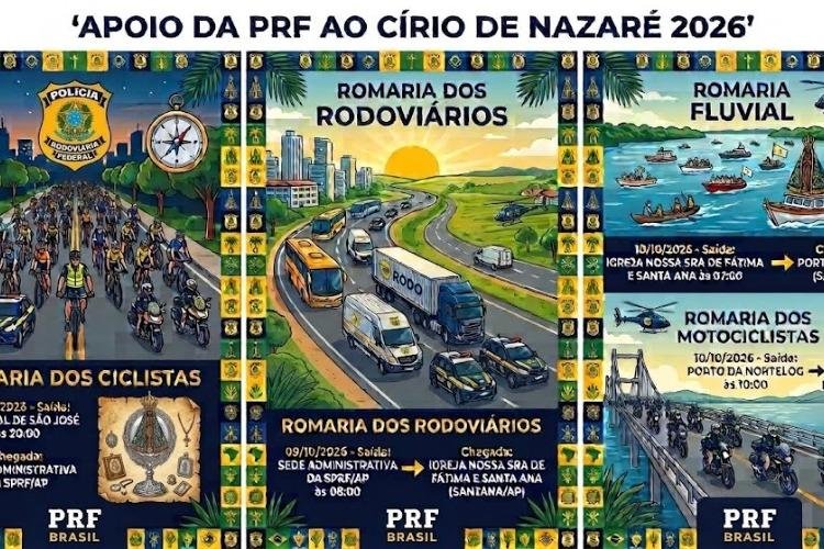 PRF/AP divulga esquema de apoio e acompanhamento às romarias do Círio de Nazaré 2026