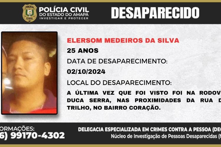 Polícia Civil do Amapá pede ajuda para localizar homem desaparecido