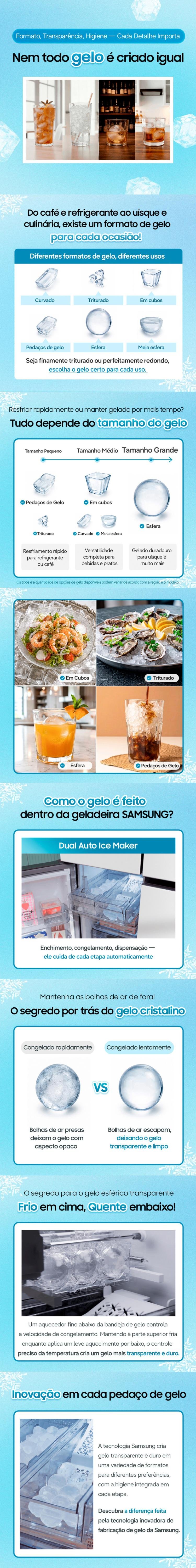 Nem todo gelo é igual: Descubra a diferença com a tecnologia de produção de gelo da Samsung