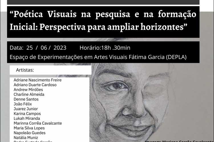 Exposição traz obras que exploram a conexão entre a poesia visual e formação inicial em artes visuais