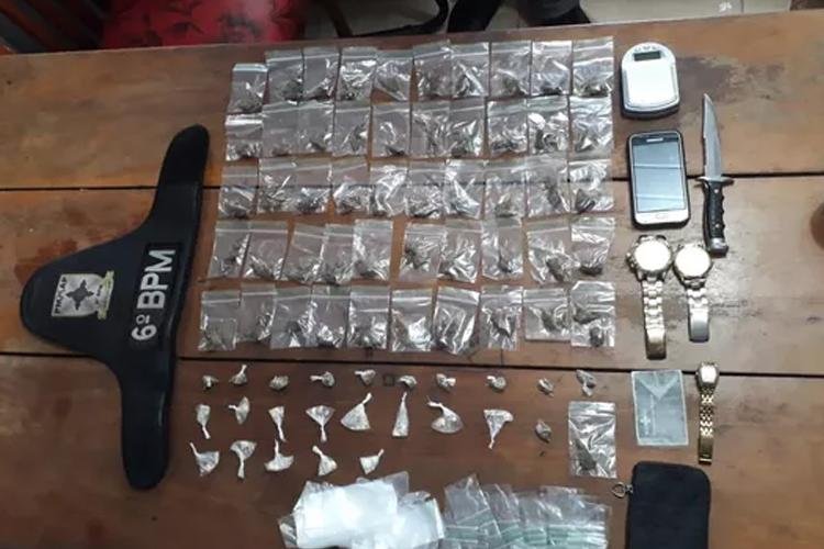 Casal é preso com mais 80 porções de maconha e crack na Zona Leste de Macapá