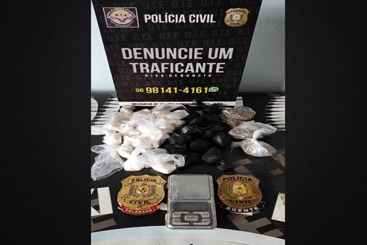 POLÍCIA CIVIL PRENDE TRAFICANTE E APREENDE DROGAS EM RESIDÊNCIA NA FAZENDINHA