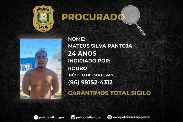 Polícia Civil pede a colaboração da população para localizar indivíduo acusado de roubo