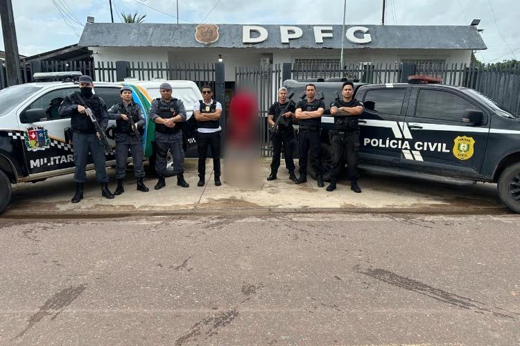 Em Ferreira Gomes, polícias Civil e Militar prendem homem em flagrante por homicídio qualificado e por integrar grupo criminoso