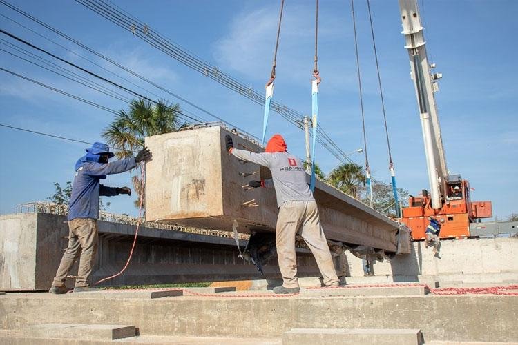 Ponte da Lagoa: nova etapa da obra inicia com montagem de vigas em concreto