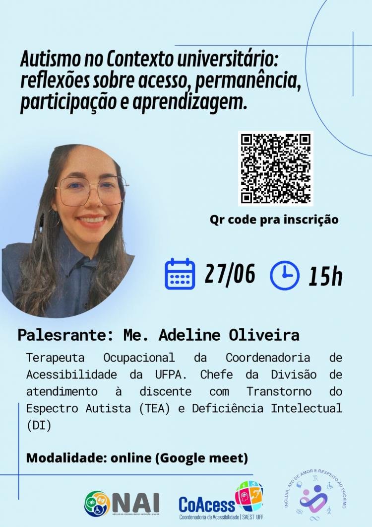 Palestra on-line aborda inclusão de acadêmicos autistas no contexto universitário