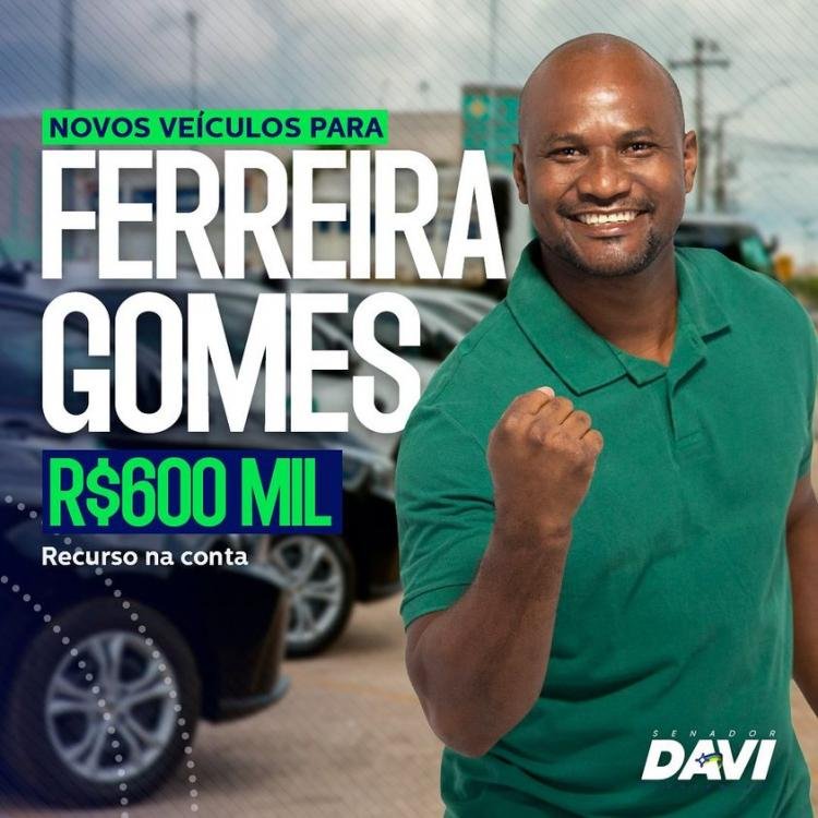 Senador Davi Alcolumbre beneficia Ferreira Gomes com emenda parlamentar de R$ 600 mil para aquisição de veículos