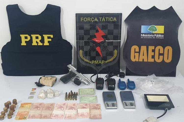 Ação integrada do MP-AP, Polícia Militar e PRF/AP resulta na apreensão de drogas e prisão de integrantes de facção criminosa, em Santana