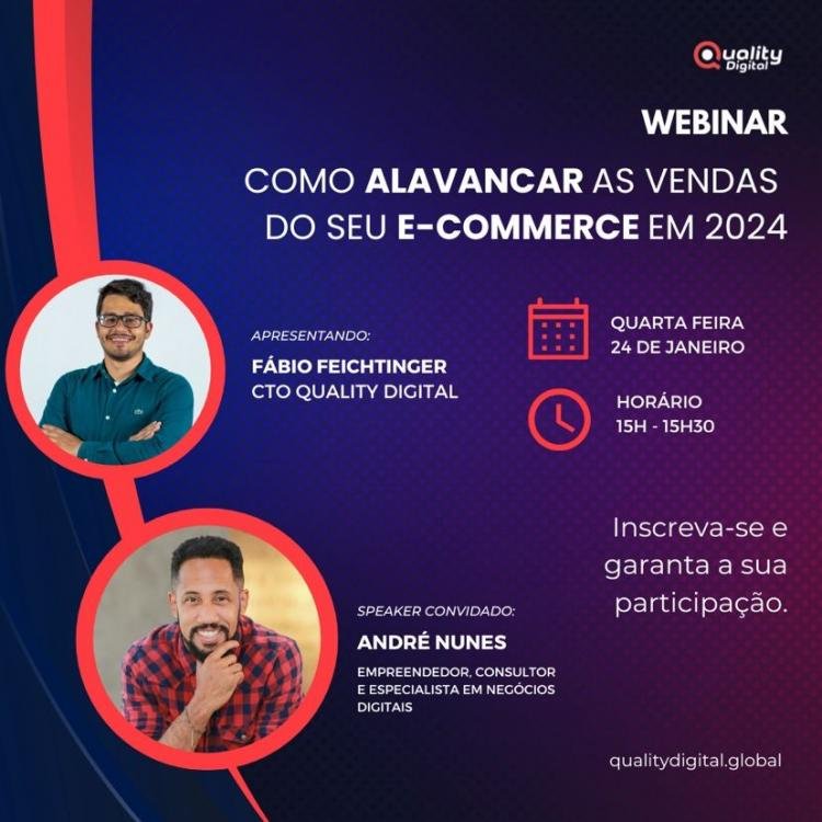Quality Digital realiza webinar gratuito sobre como alavancar as vendas do seu e-commerce