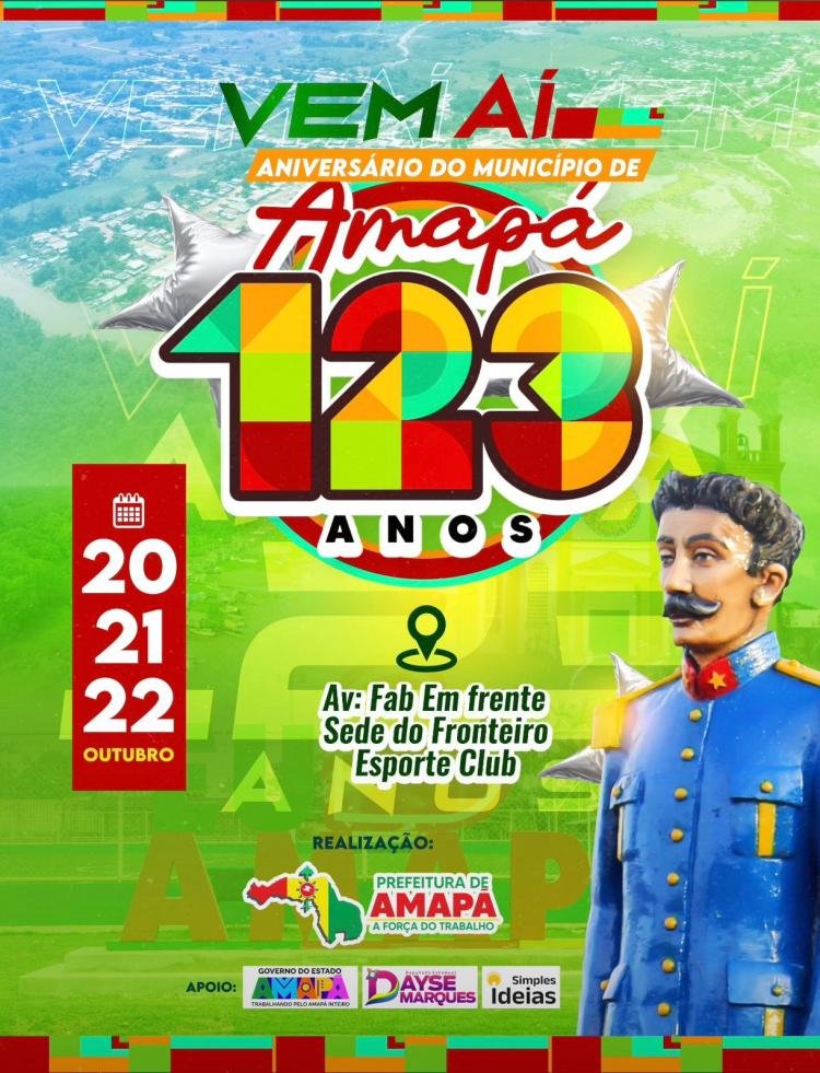 Município de Amapá celebra 123 anos com programação especial de três dias