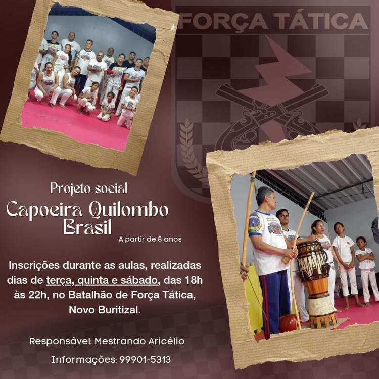Batalhão de Força Tática promove projetos sociais de capoeira e judô, oferecendo oportunidades esportivas