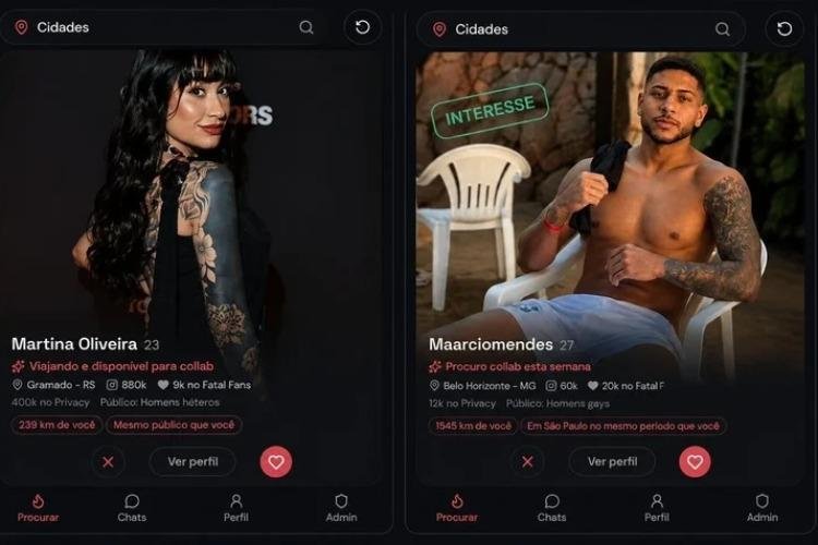 Como funciona o "Tinder dos criadores" criado por uma plataforma brasileira de conteúdo adulto